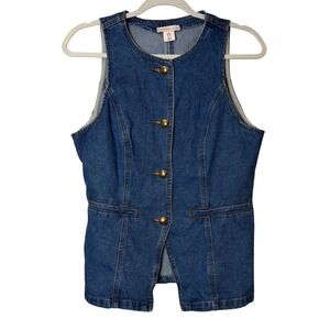Sincerely Jules Denim Vest Medium 90's Inspired Festival Boho